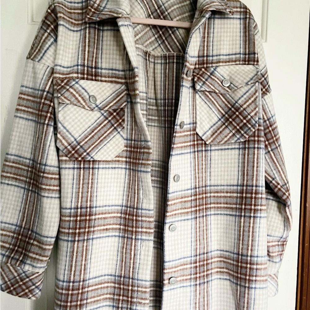 Plaid Button-Up Shacket